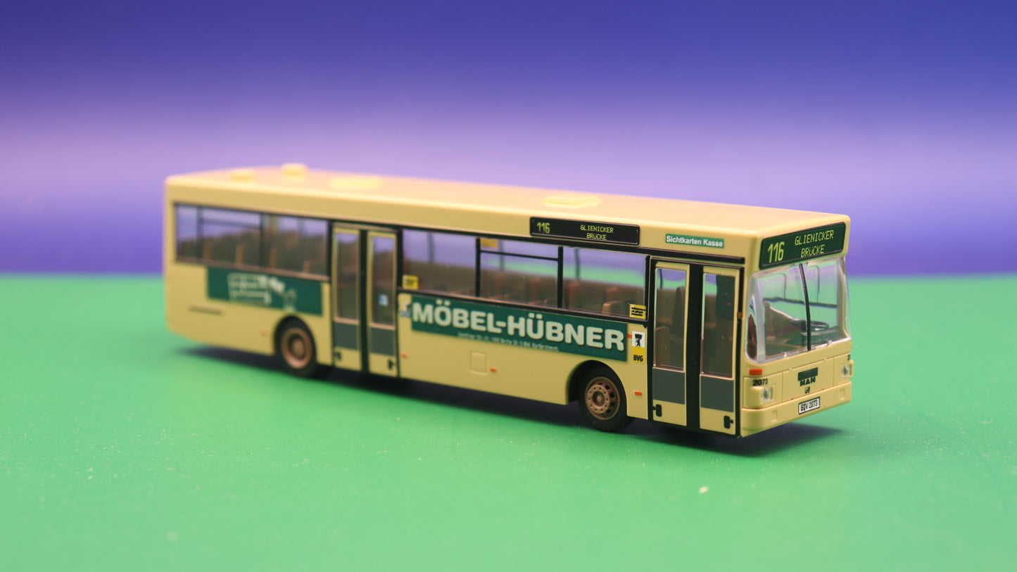 MAN SL 202- BVG Berlin - Möbel Hübner - Modellbus Rietze 74309 OHNE OVP