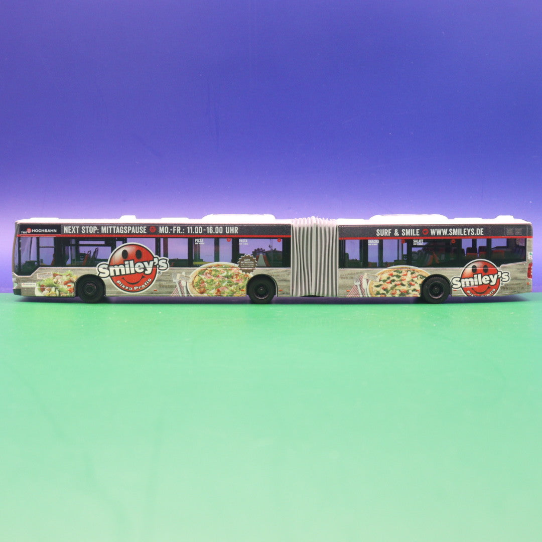 Mercedes Benz O530 Citaro Facelift G - Hochbahn Hamburg - Smiley's Pizza - Linie 6 U Borgweg - Modellbus Rietze - Auslieferung: 05/2018