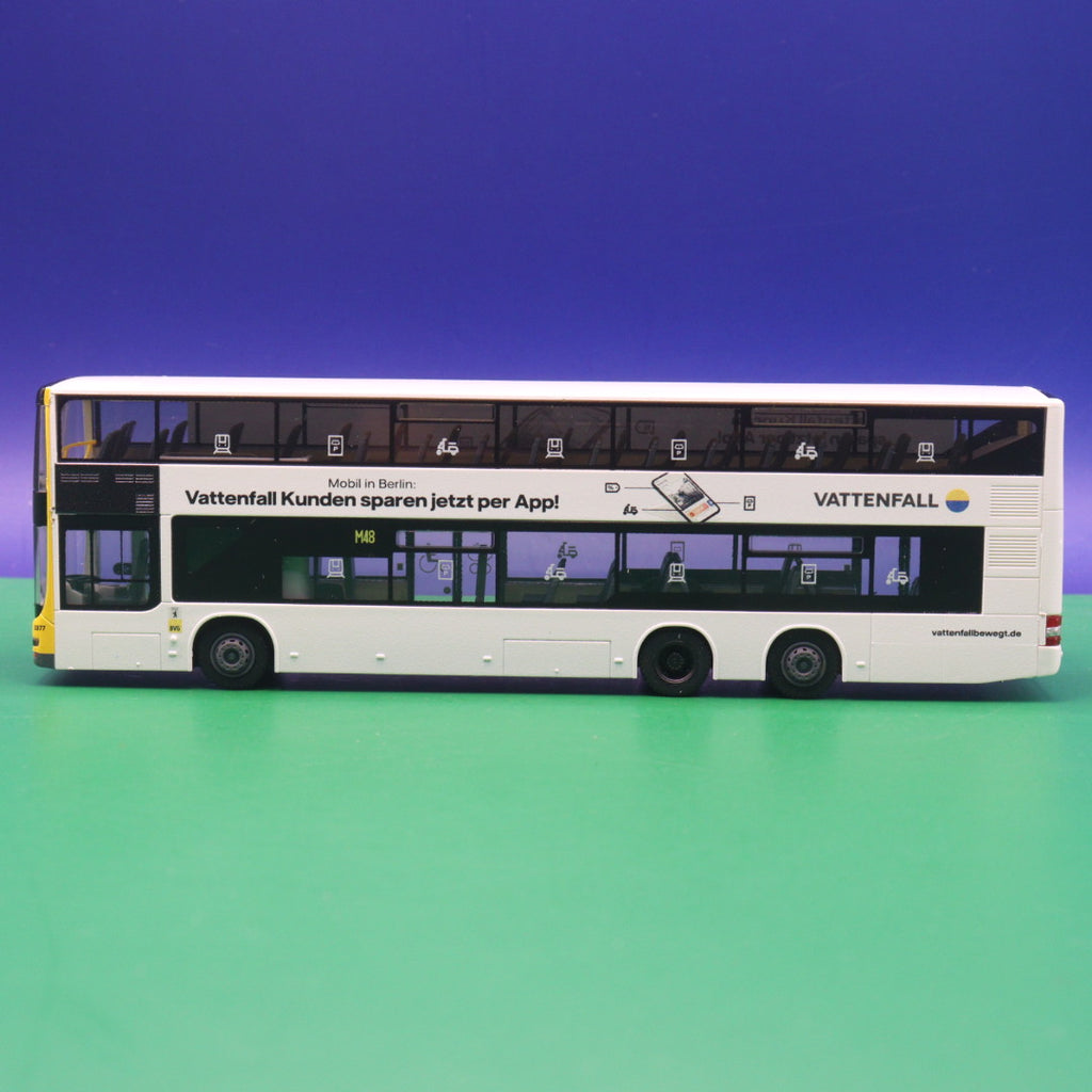 MAN DL07 - BVG Berlin - Vattenfall App - Linie M48 S+U-Bahnhof Alexanderplatz - Modellbus Rietze 67786