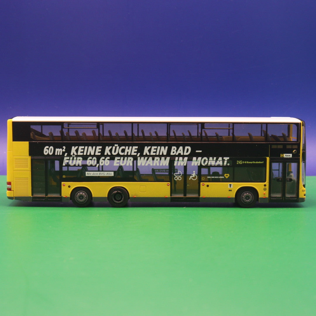MAN DL07 - BVG Berlin - Keine Küche Kein Bad für 60,66 Eur - Linie 245 S+U Hauptbahnhof - Modellbus Rietze 67783