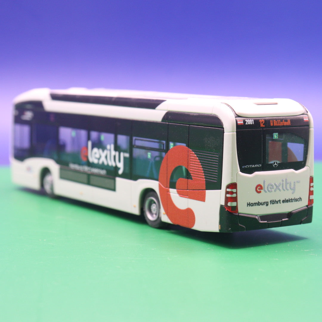 Mercedes Benz eCitaro - Verkehrsbetriebe Hamburg-Holstein GmbH VHH - Elexity elton - (BESCHÄDIFTE OVP) - Modellbus Rietze 75514 - Auslieferung: 04-2/2020