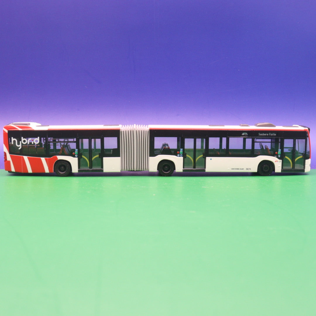 Mercedes Benz Citaro C2 G Hybrid - SWK Stadtwerke Krefeld - Ziel: SWK Saubere Flotte - Modellbus Rietze 73645