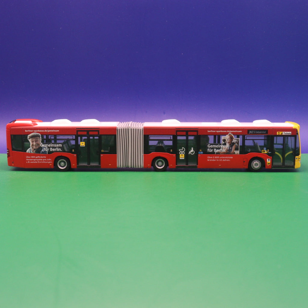 Mercedes Benz Citaro C2 G - BVG Berlin - Berliner Sparkasse (Gemeinsam für Berlin) - Linie 347 S Ostbahnhof - Modellbus Rietze 69964