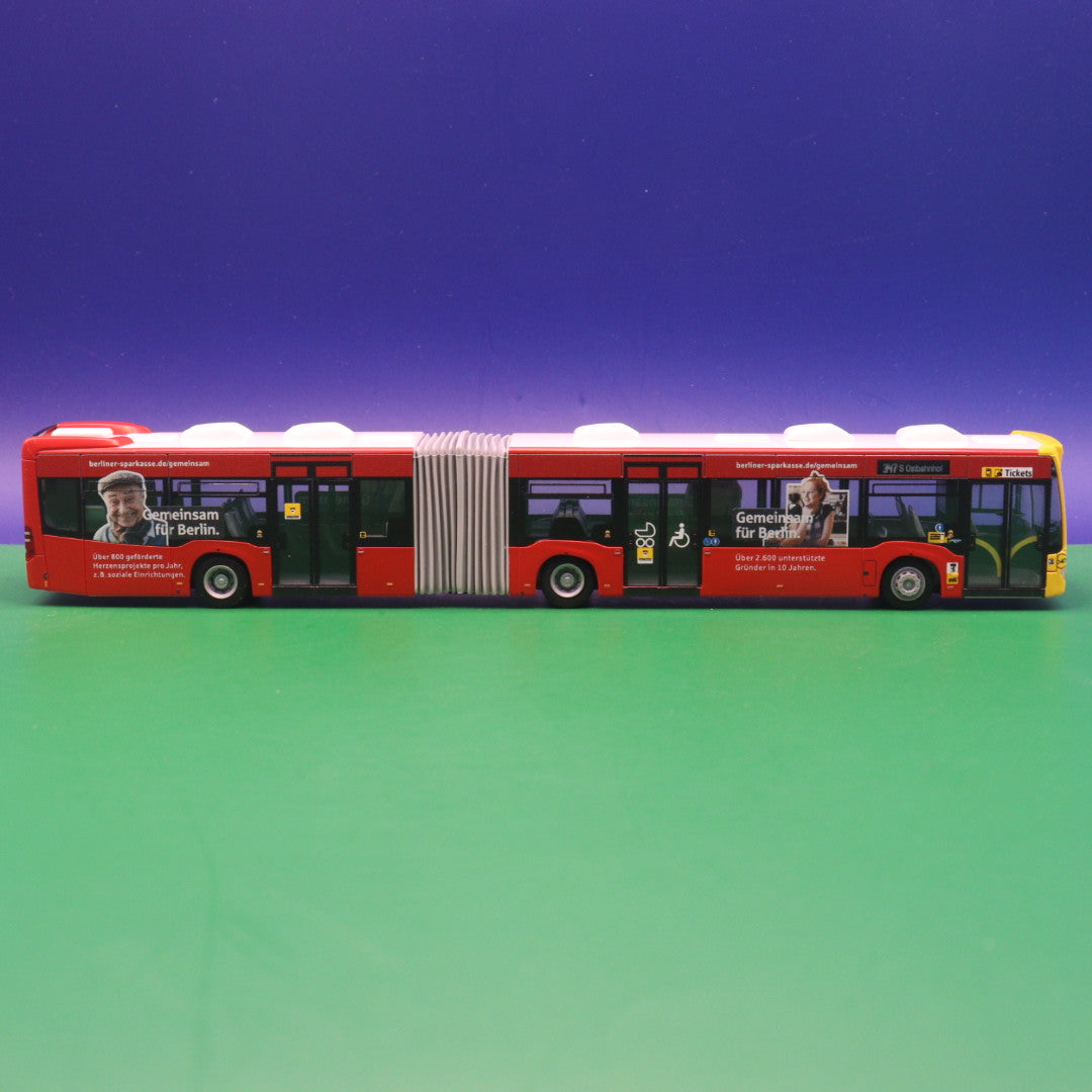 Mercedes Benz Citaro C2 G - BVG Berlin - Berliner Sparkasse (Gemeinsam für Berlin) - Linie 347 S Ostbahnhof - Modellbus Rietze 69964