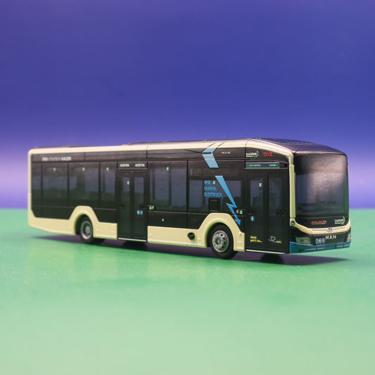 MAN Lions City 12E - Wir fahren Elektrisch - OVA Stadtbus Aalen - Modellbus Rietze 76338