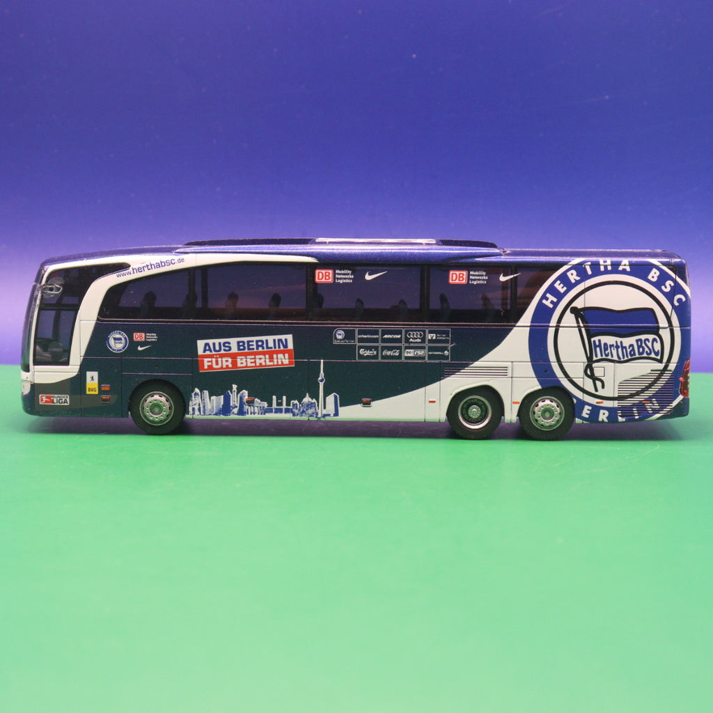 Mercedes Benz Travego M - BVG Berlin - Hertha BSC - Gebraucht Ohne Spiegel - Modellbus Rietze 58190