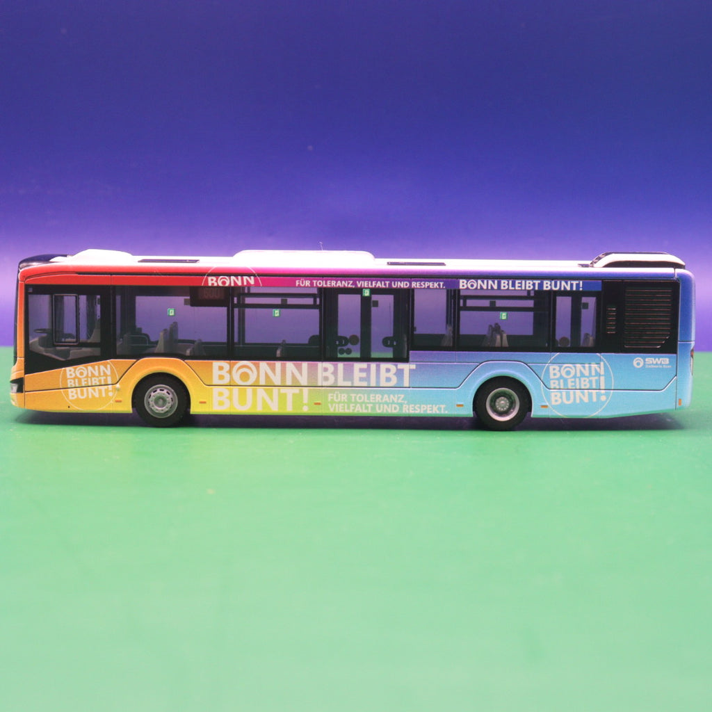 MAN New Lions City 12 - SWB Bonn - Bonn bleibt Bunt - Linie 600 Ippendorf ü. Uniklikum Nord - Modellbus Rietze 75421