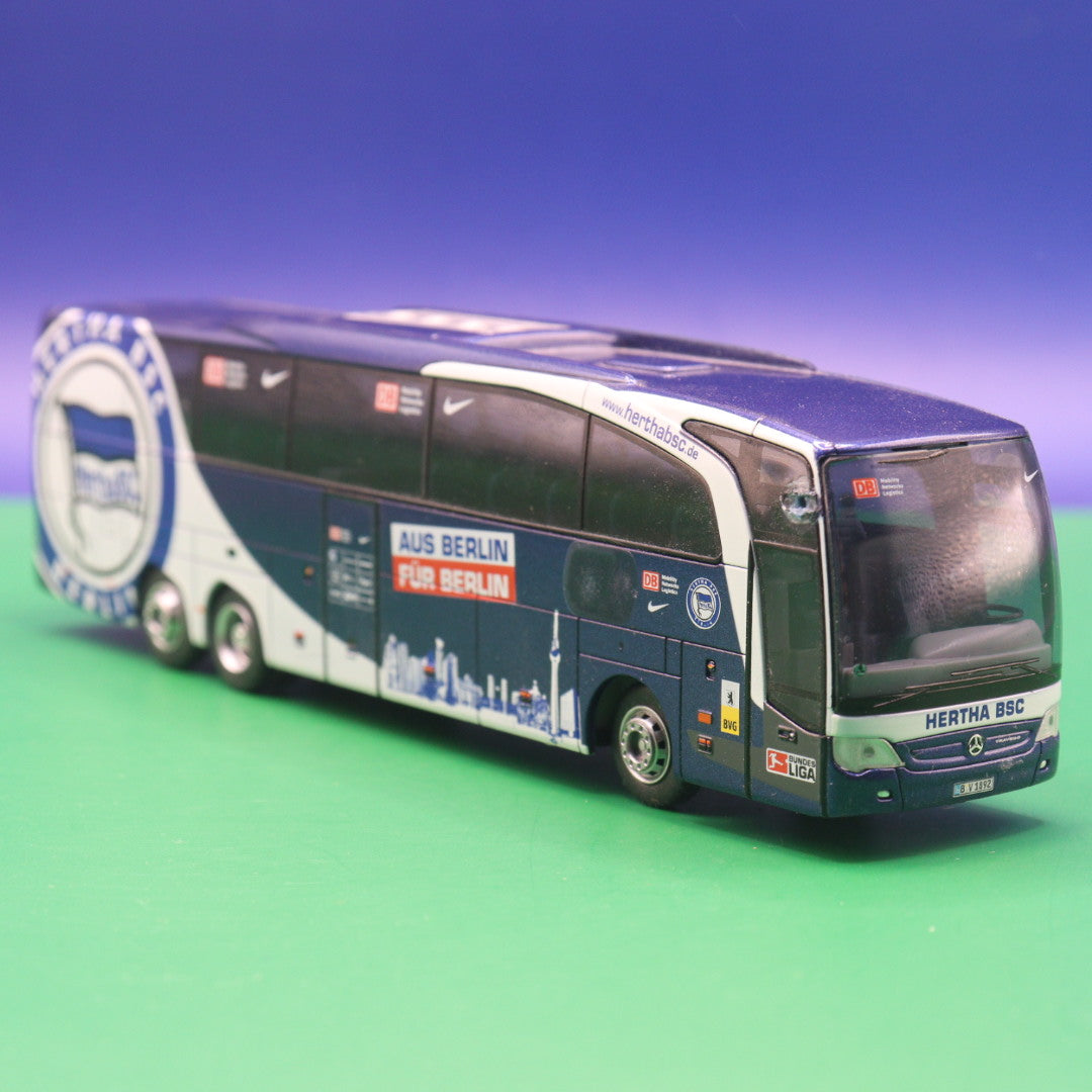 Mercedes Benz Travego M - BVG Berlin - Hertha BSC - Gebraucht Ohne Spiegel - Modellbus Rietze 58190