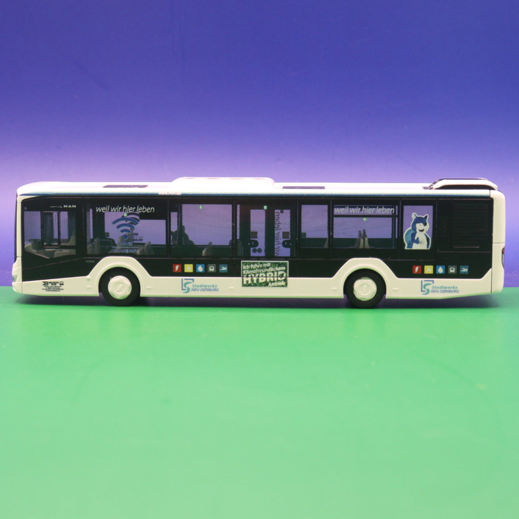MAN New Lions City 12 Hybrid - Stadtwerke Neu Isenburg - RMV - Linie OF 53 Nei Isenburg Bahnhof West - Modellbus Rietze 75311